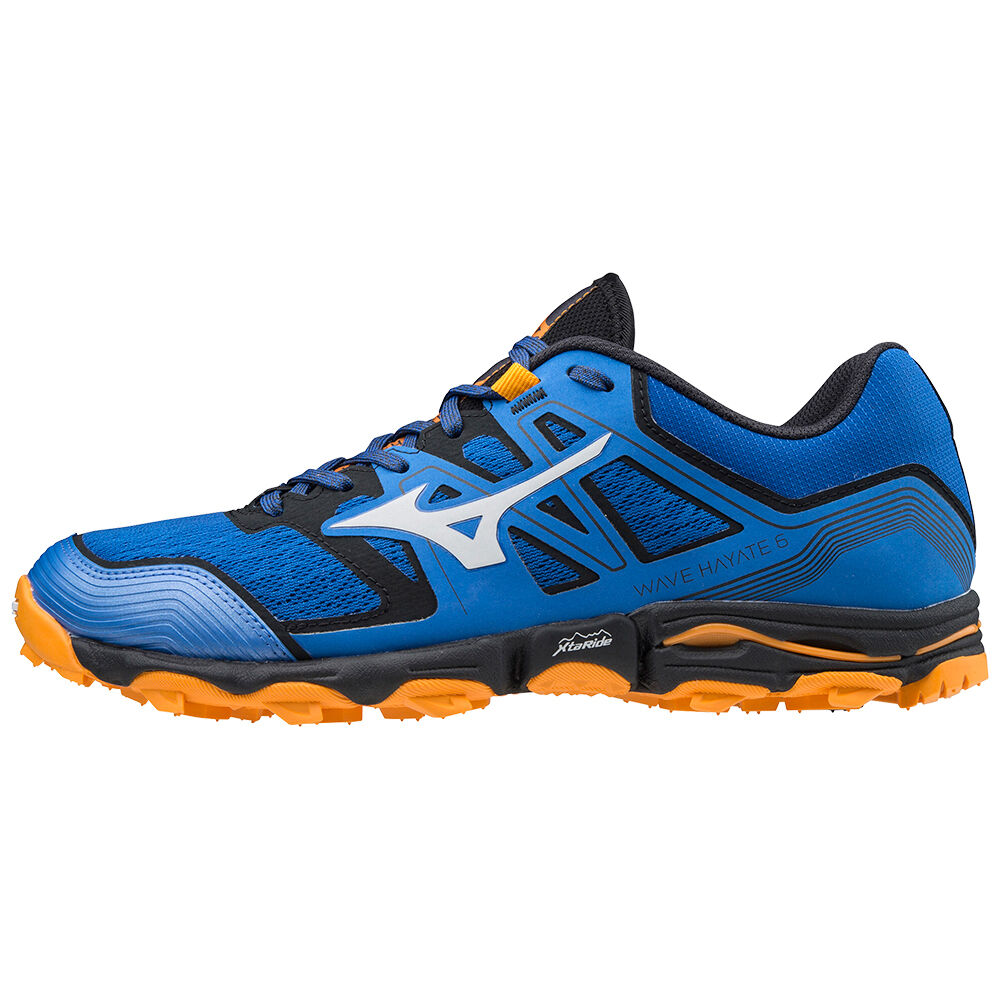 Mizuno Wave Hayate 6 - Erkek Trail Koşu Ayakkabısı - Mavi/Turuncu Türkiye (SMUEFP-471)